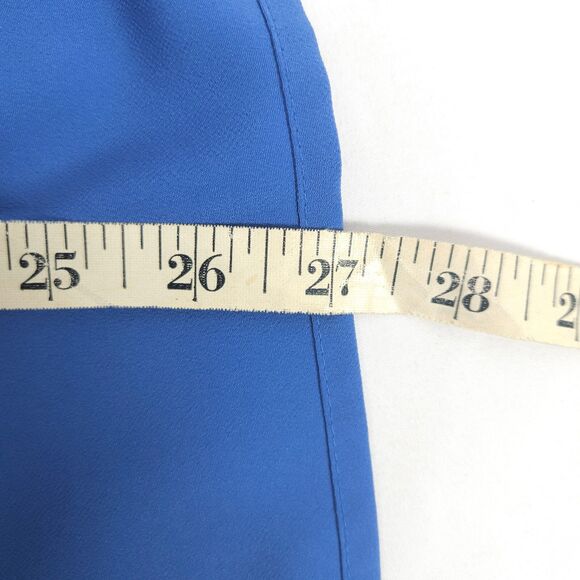 Vintage Liz Baker Womens 14 Blue Long Sleeve Pleated Blouse Button Down Shirt - Picture 6 of 6